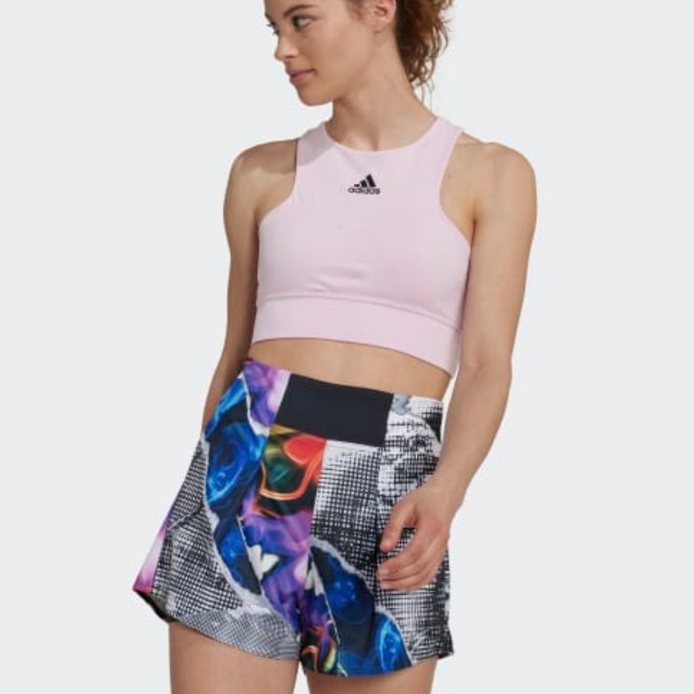NWT WOMENS TENNIS US SERIES CROP TOP SPORTS BRA HG6426 SIZE M